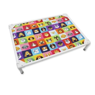 Cama Para Cachorro Estampa Cães GRANDE Branca 